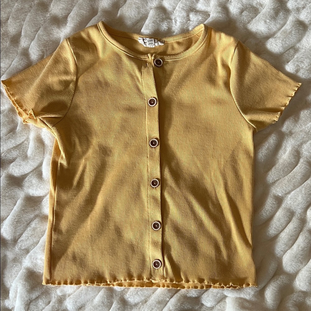 Jessica Simpson Mustard Button-Up Kids Shirt